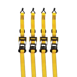 DeWalt Guaranteed Tough 1.5 in. W X 16 ft. L Black/Yellow Ratchet Strap 1100 lb 4 pk