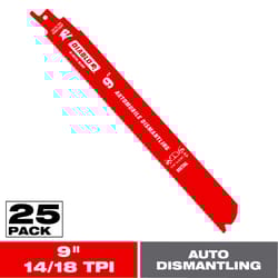Diablo 9 in. Bi-Metal Auto Dismantling Reciprocating Saw Blade 14/18 TPI 25 pk