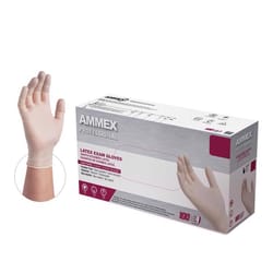 AMMEX Professional Latex Disposable Gloves X-Large Ivory Powder Free 100 pk