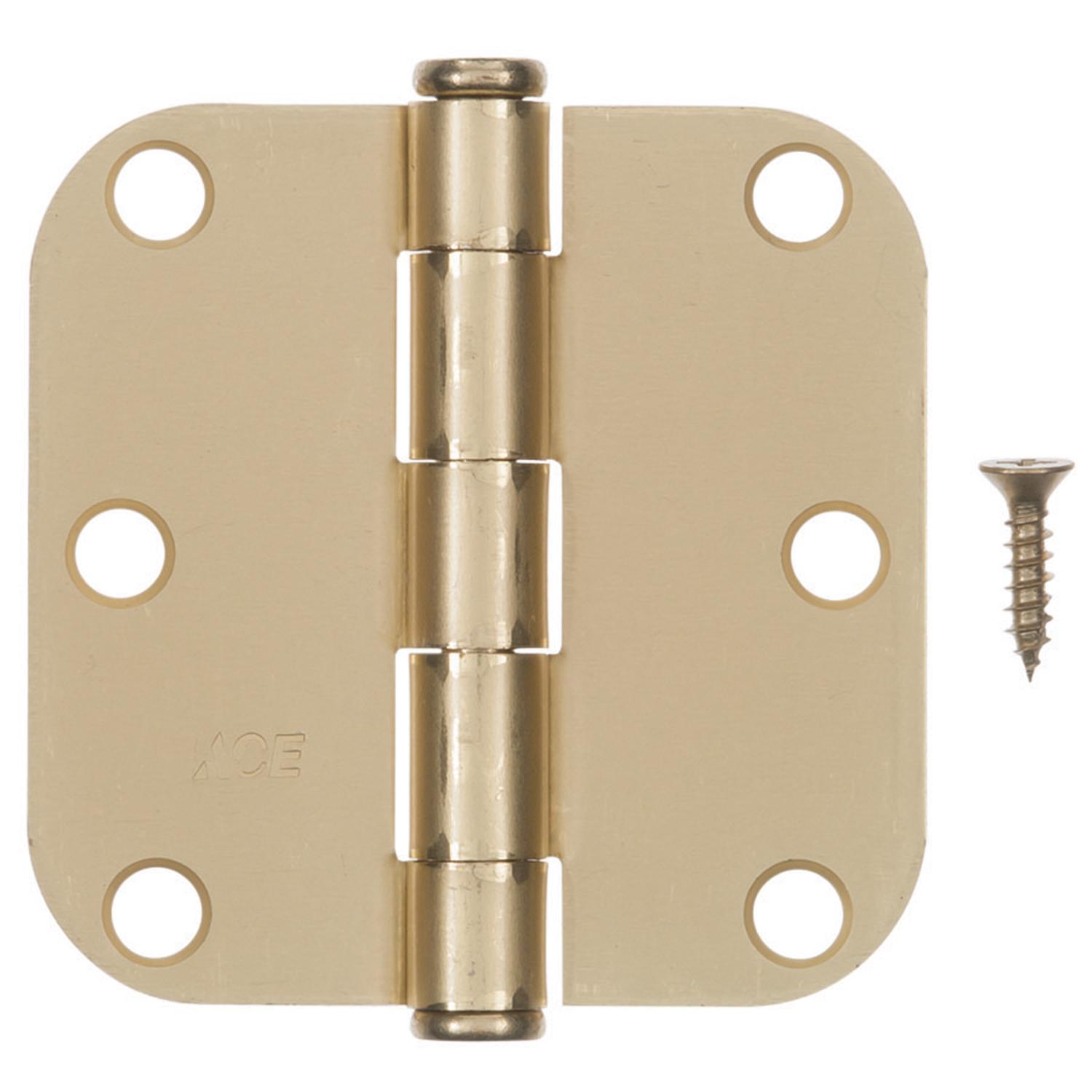 Ace 3-1/2 in. L Satin Brass Residential Door Hinge 3 pk - 01-3550-355 - Hardware Accessories  sku 01-3550-355