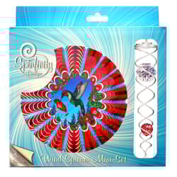 Spinfinity Designs Animated Red Hummingbird Mini Set Multi-color Stainless Steel 6.5 in. Outdoor Spi