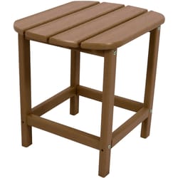 Hanover All-Weather Brown Square Wood Side Table