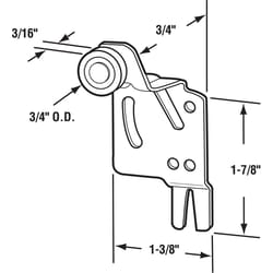 Prime-Line 3/4 in. D X 1/3 in. L Nylon/Steel Wardrobe Door Roller Assembly 2 pk