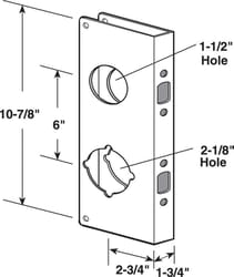 Prime-Line 9 in. H X 3.875 in. L Antique Brass Brass Lock and Door Reinforcer