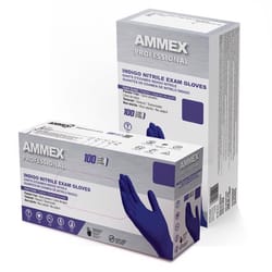 AMMEX Professional Nitrile Disposable Exam Gloves Medium Indigo Powder Free 100 pk