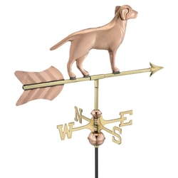 Good Directions Polished Brass/Copper 27 in. Labrador Retriever Weathervane For Garden Pole