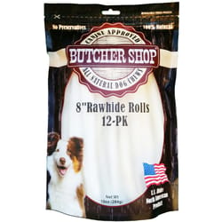 Butcher Shop All Size Dogs All Ages Rawhide Bone Natural 8 in. L 12 pk