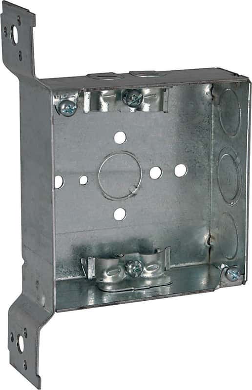Raco 4 in. Square Steel 2 gang Junction Box Gray Ace Hardware