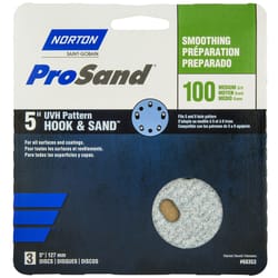 Norton ProSand 5 in. Ceramic Alumina Hook and Loop Sanding Disc 100 Grit Medium 3 pk