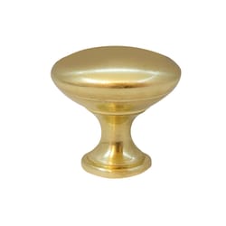 Laurey Metro Transitional Round Cabinet Knob 1-3/8 in. D 1.14 in. Satin Brass 1 pk
