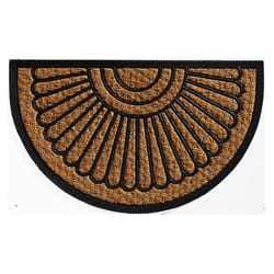 Calloway Mills Sun Pointe 1.5  W X 2.5  L Black/Brown Semi-Circle Coir Door Mat