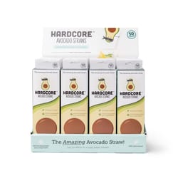 Hardcore Beige ABS Plastic Avocado Straws 50 ct