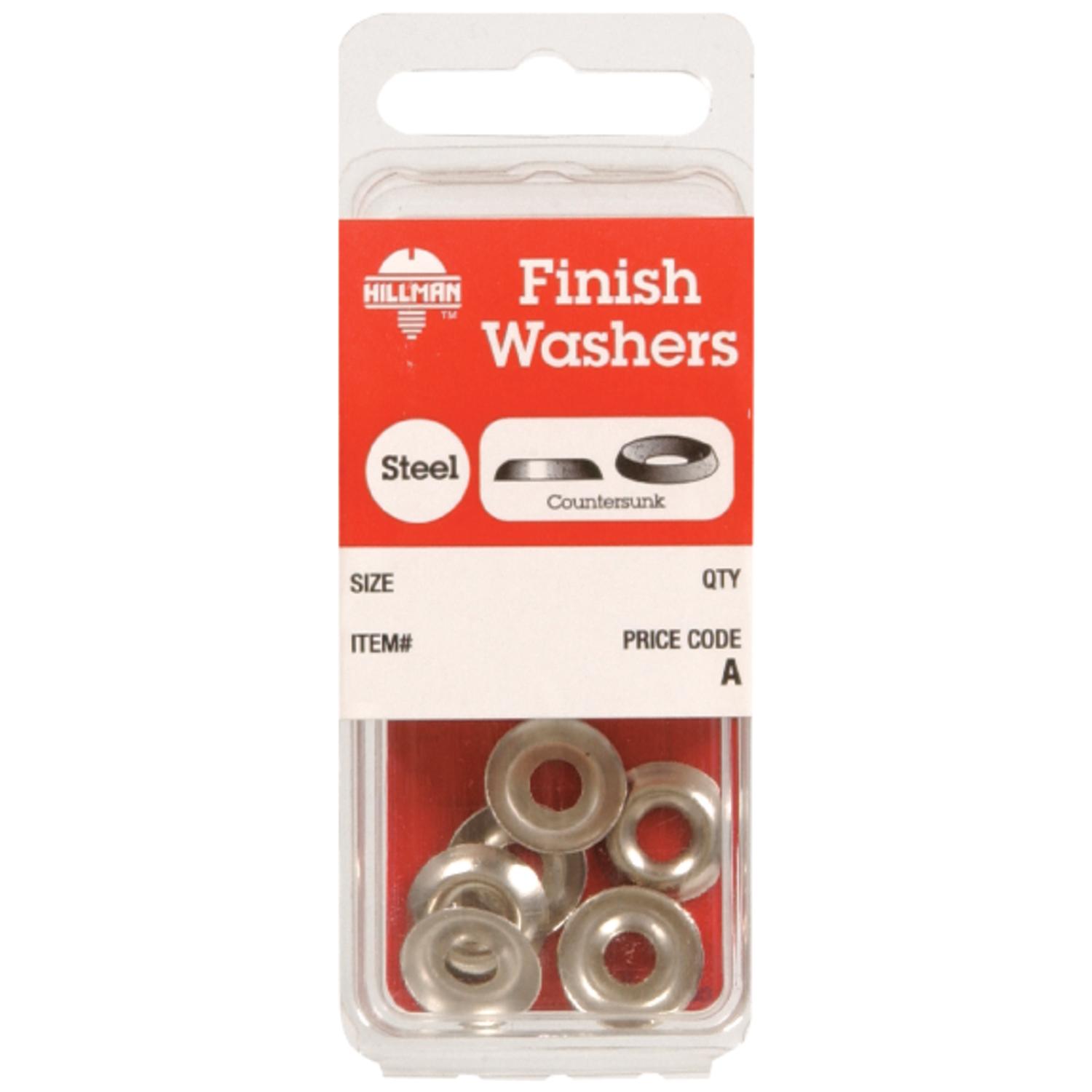 Hillman Nickel-Plated Steel .190 in. Finish Washer 10 pk Hillman Nickel-Plated Steel .190 in. Finish Washer 10 pk