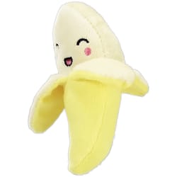 Petsport Tiny Tots Yellow/White Plush Foodies Banana Dog Toy Small 1 pk