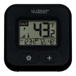 La Crosse Technology Thermometer Plastic Black 6 in.