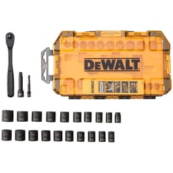 DeWalt 3/8 in. drive Metric/SAE 6 Point Impact Socket Set 23 pc