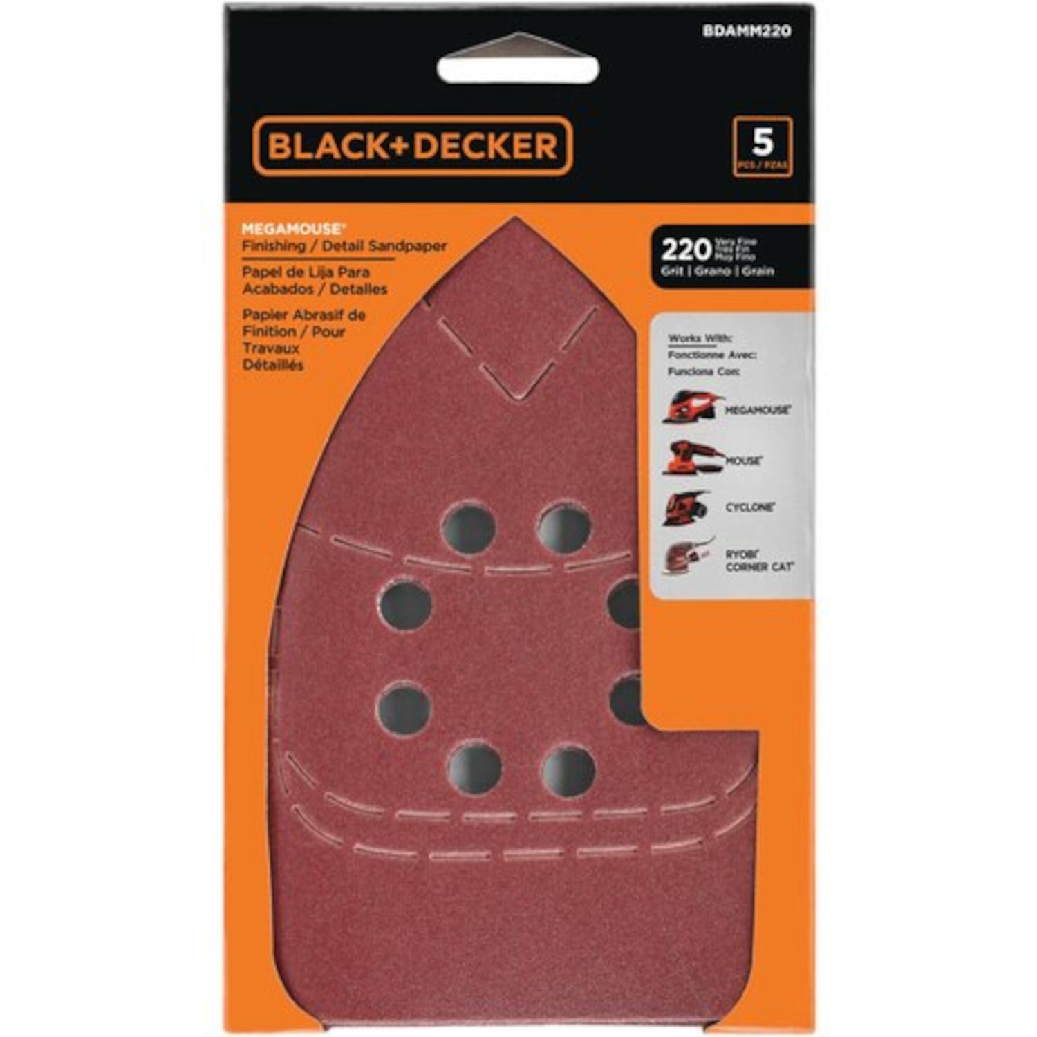  BLACK+DECKER Sandpaper Assortment for Mouse Sander, 12-Pack  (BDAMX) : Everything Else