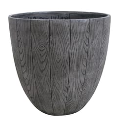 Southern Patio 14.53 in. H X 15 in. W Resin Woodgrain Planter Graywood