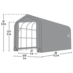 ShelterLogic ShelterCoat 16 ft. x 40 ft. Plastic Vertical Peak Storage Shed without Floor Kit