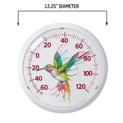 Taylor Hummingbird Dial Thermometer Plastic White 13.25 in.