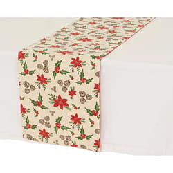 Decoris Home Textiles Poinsettia Runner Table Decor