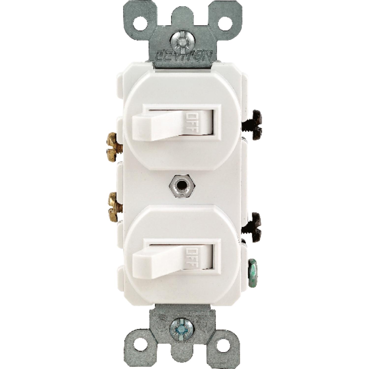 05224-2WS Leviton 15 amps Single Pole Toggle Switch White 1  sku 05224-2WS