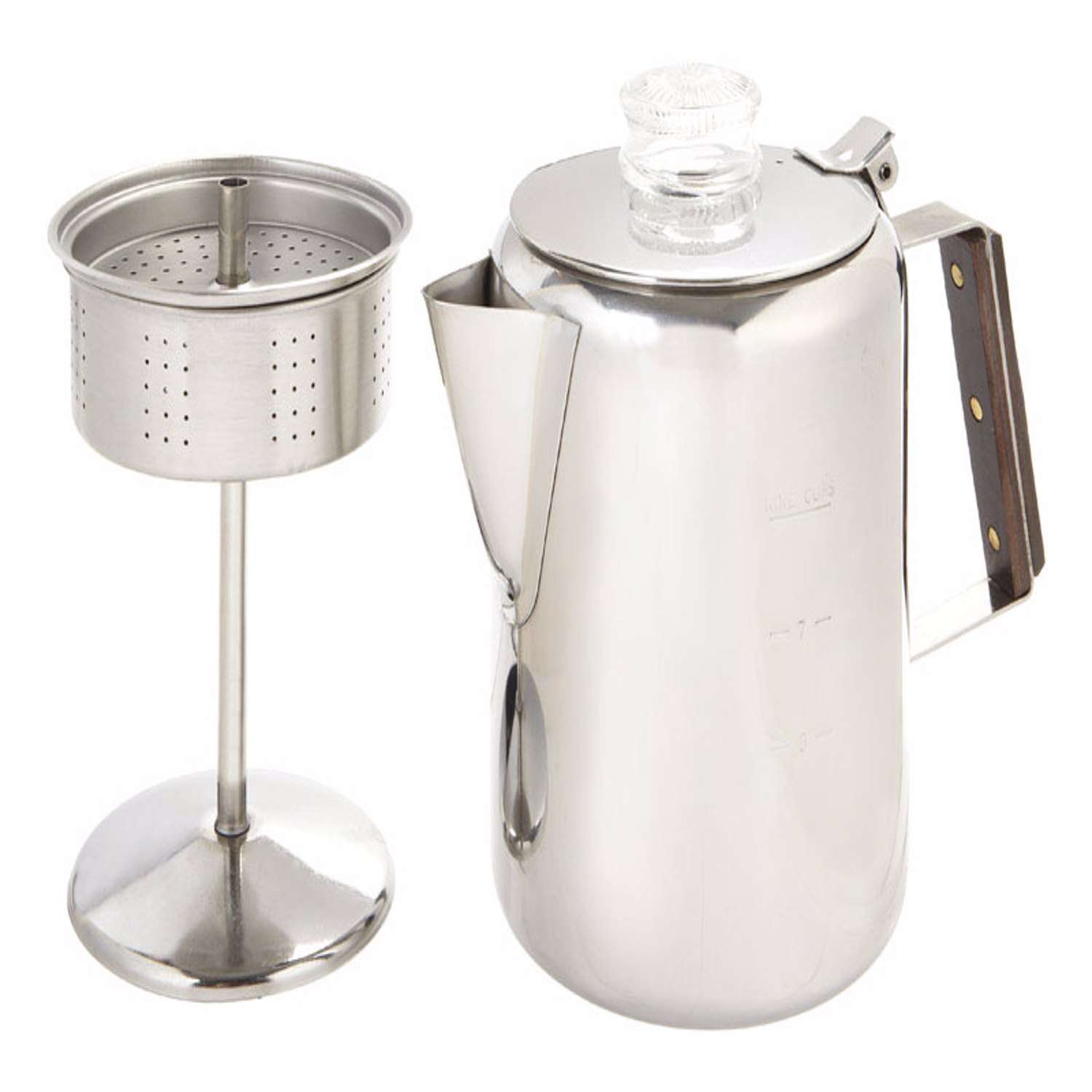 Moss & Stone Electric Coffee Percolator , Camping Coffee Pot Silver Body with Stainless Steel Lids Coffee Maker, Percolator Electric Pot - 10 Cups