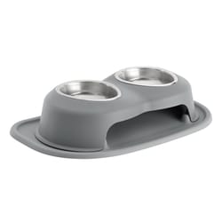 WeatherTech Dark Gray Plastic 16 oz Double Pet Feeder For Cats/Dogs