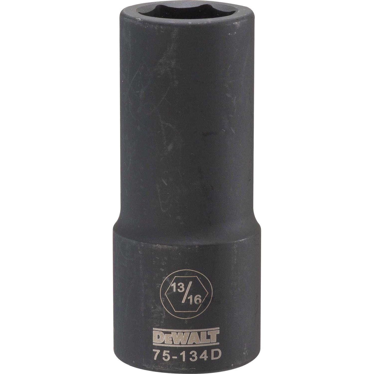 DeWalt 13/16 in. X 3/4 in. drive SAE 6 Point Deep Impact Socket 1 pc