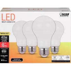 Feit A19 E26 (Medium) LED Bulb Soft White 40 Watt Equivalence 4 pk