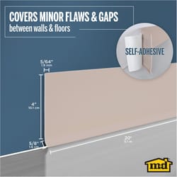 M-D BUILDING PRODUCTS 4 in. H X 0.08 in. W X 20 ft. L Self-Stick Desert Beige Vinyl Wall Base