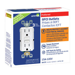 Leviton SmartlockPro 15 amps 125 V Duplex White GFCI Outlet 5-15R 3 pk