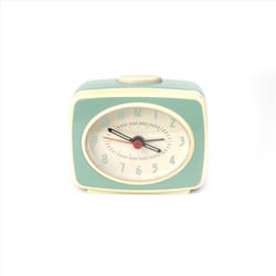 Kikkerland Design 3 in. Mint/White Alarm Clock Analog Battery Operated