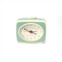 Kikkerland Design 3 in. Mint/White Alarm Clock Analog Battery Operated