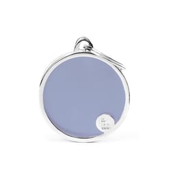 MyFamily Basic Handmade Lilac Circle Aluminum Dog Pet Tags Large