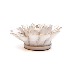 Chive Coastal 2.6 in. H X 5.9 in. W X 5.9 in. L Glazed Ivory Ceramic Dahlia Wall Flower