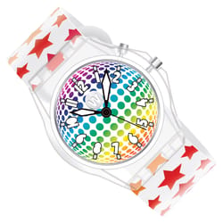 Watchitude Light-up Child's Super Star Round Multicolored Analog Watch Silicone Water Resistant