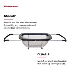 KitchenAid Black/White Stainless Steel Expandable Colander