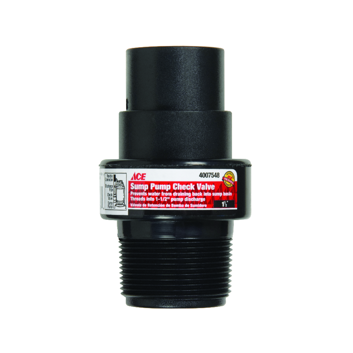 1 Pvc Check Valve Hydro Master Plastic Sump Pump Check Valve With No ...