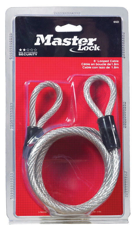 Photos - Other Hand Tools Master Lock 1/4 in. D X 72 in. L Vinyl Coated Steel Coiled Cable 65D 