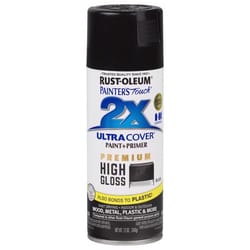 Rust-Oleum Painter's Touch 2X Ultra Cover High-Gloss Black Paint+Primer Spray Paint 12 oz