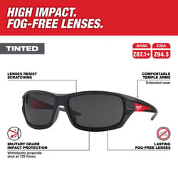 Milwaukee Anti-Fog Performance Safety Glasses Tinted Lens Black/Red Frame 1 pc