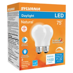 Sylvania Natural A19 E26 (Medium) LED Bulb Daylight 75 W 2 pk