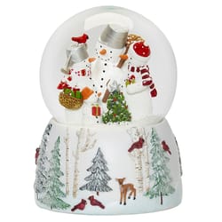 Roman Glitter Dome LED Multicolored Snowman Family Dome Table Decor 6.9 in.