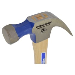 Vaughan 20 oz Smooth Face Curved Claw Hammer 14 in. Hickory Handle