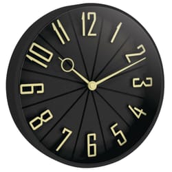 Westclox 12 in. L X 12 in. W Indoor Modern Analog Wall Clock Glass/Plastic Black