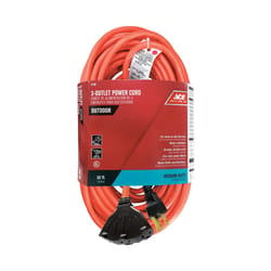 Ace Indoor or Outdoor 50 ft. L Orange Triple Outlet Cord 14/3 SJTW