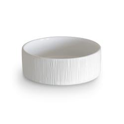 TarHong White Organic Wood Grain Ceramic Medium Pet Bowl For Cat/Dog