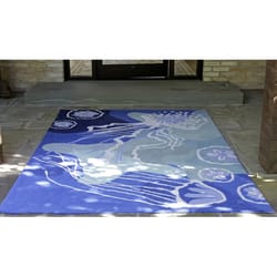 Liora Manne Capri 3.5 ft. W X 5.5 ft. L Blue Casual Polyester Accent Rug