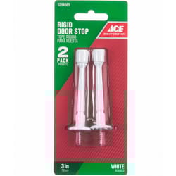 Ace 3 in. W Metal White Rigid Door Stop Mounts to door and wall 1.8 in.